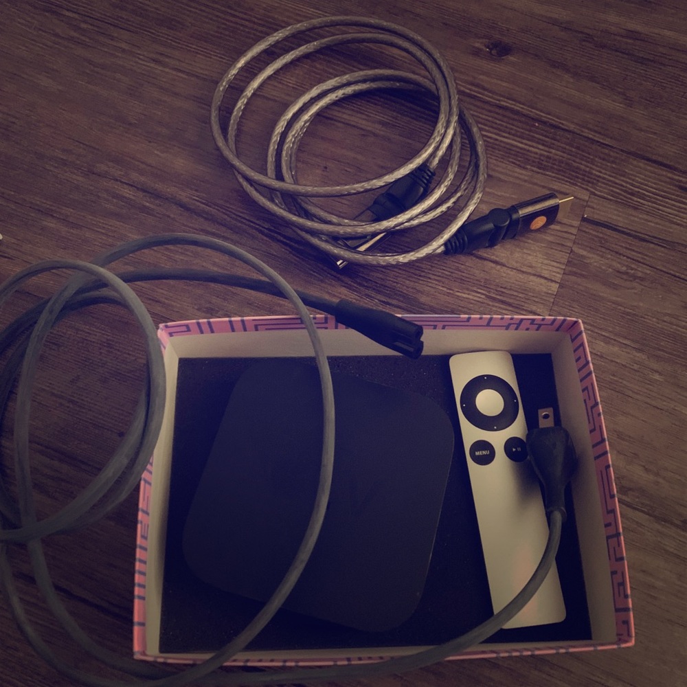 Apple TV original model HDMI cable and remote